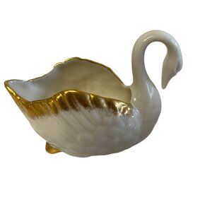 Lenox Porcelain Swan Figurine With Gold Trim 100-86 Elegant Decorative Accent 4"